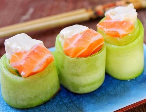 Japanese Salmon and Cream Cheese Philly Cucumber Roll Recipe