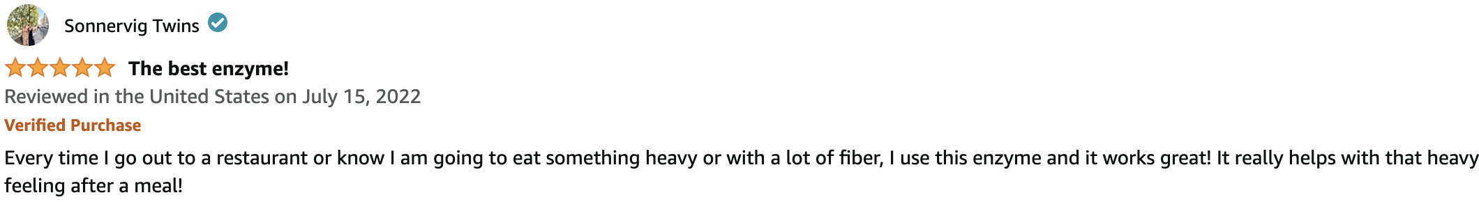 Amazon Review of Enzymedica Digest Gold - from Sonnervig Twins